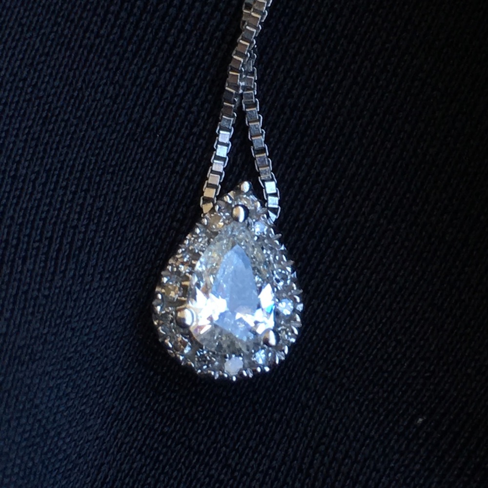 Diamond pear pendant